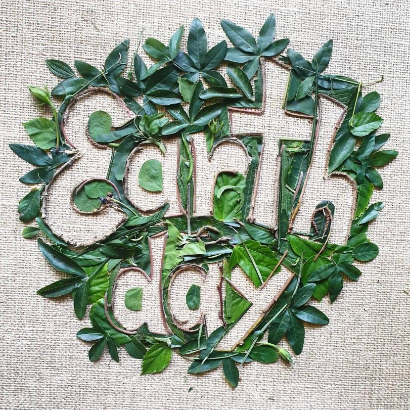 Earth Day Flower Art Words