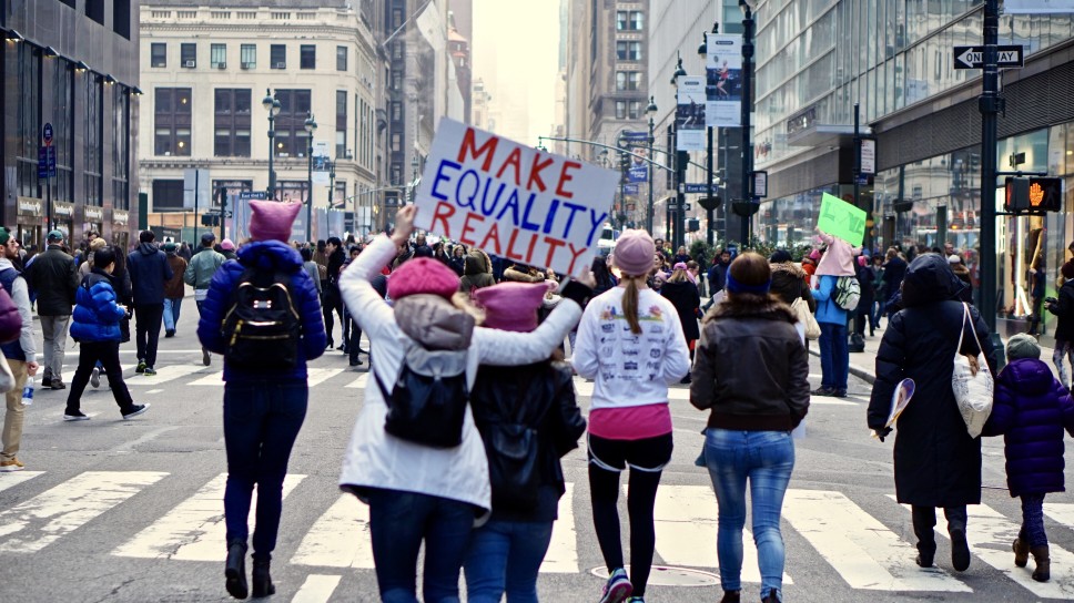 Women marching to ratify the Equal Rights Amendment