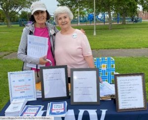 Grace Felicetti and Ginny Carew at Voter Registration Drive
