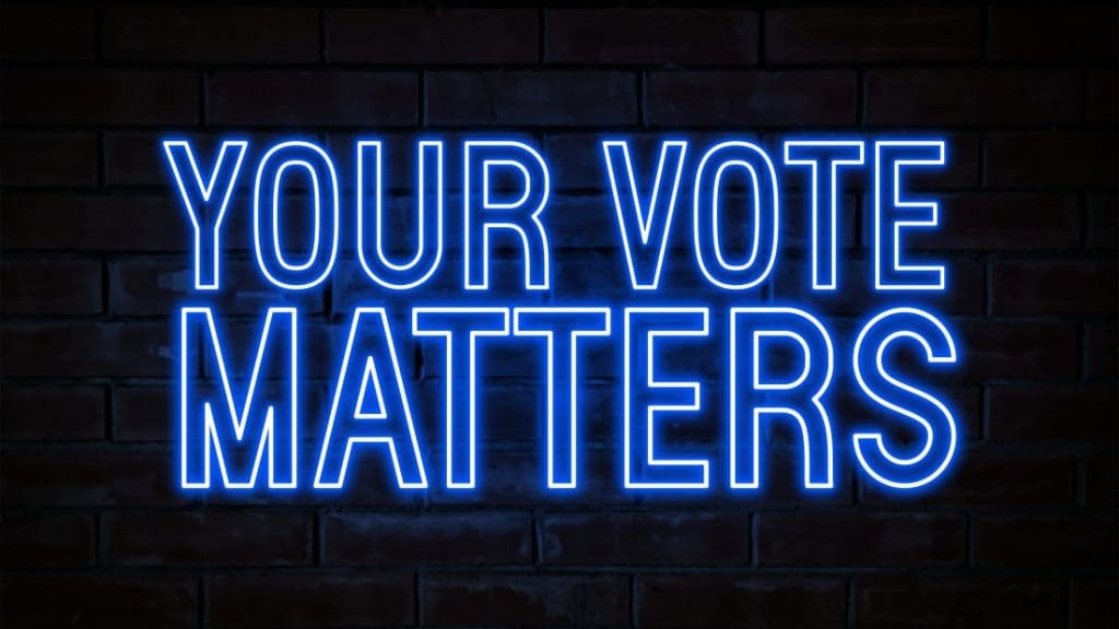 A sign that says "Your Vote Matters"
